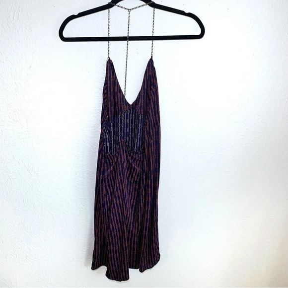 Free People Scarlet Chain Slinky Mini Dress Sz Medium - Picture 4 of 7